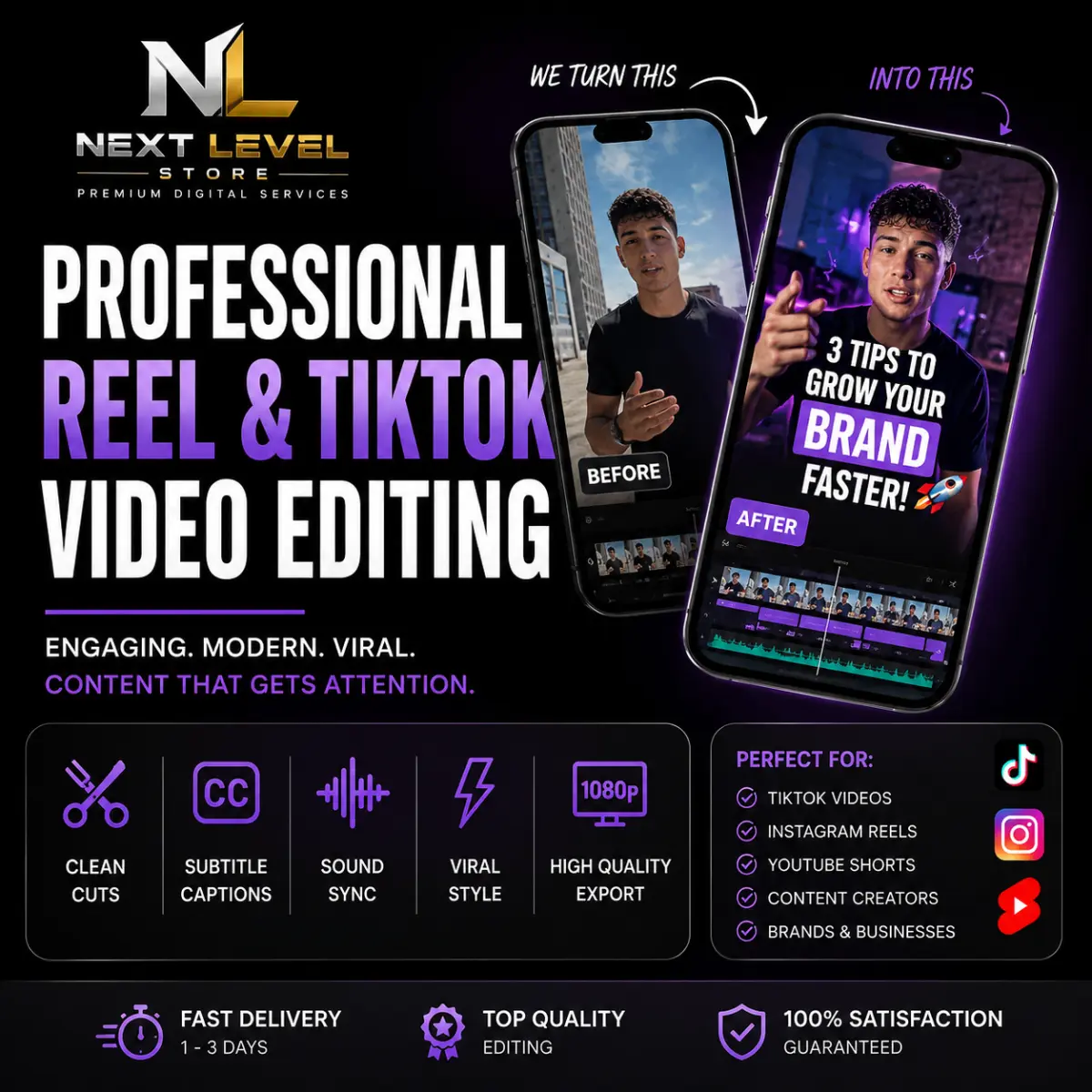 Professional Reel & TikTok Video Editing
