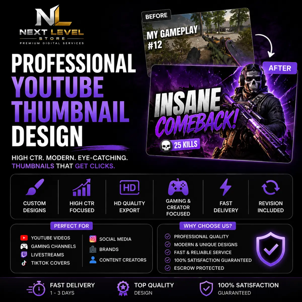Professional YouTube & Social Media Thumbnail Design