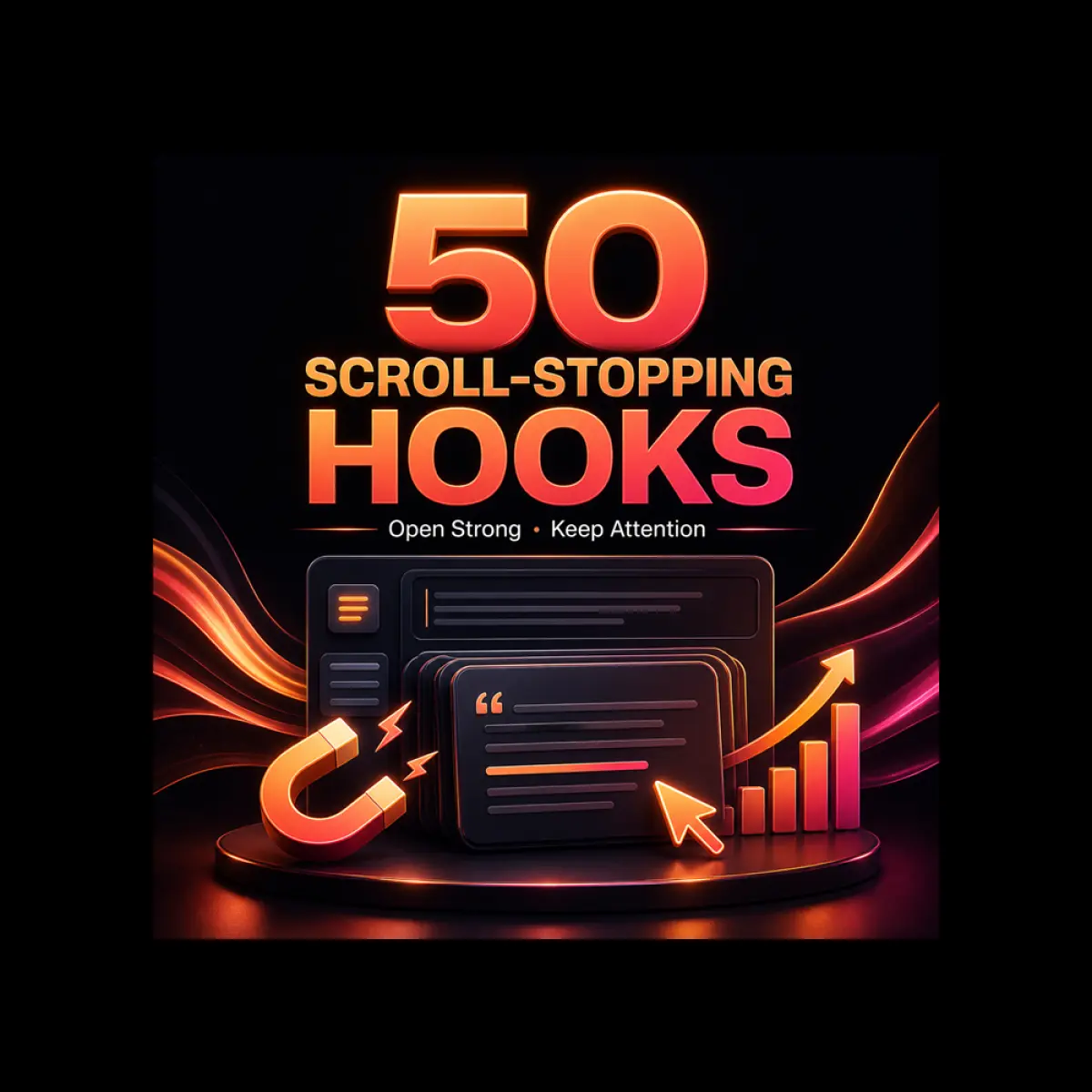 I Will Write 50 Scroll-Stopping Hooks for Your Niche