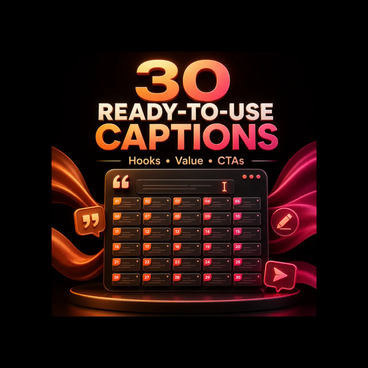 I Will Write 30 Ready-to-Use Social Media Captions